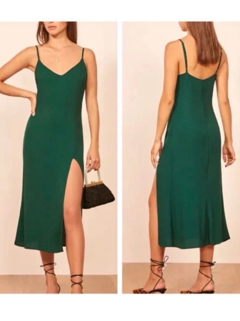 Reformation Crimini Emerald Midi Dress